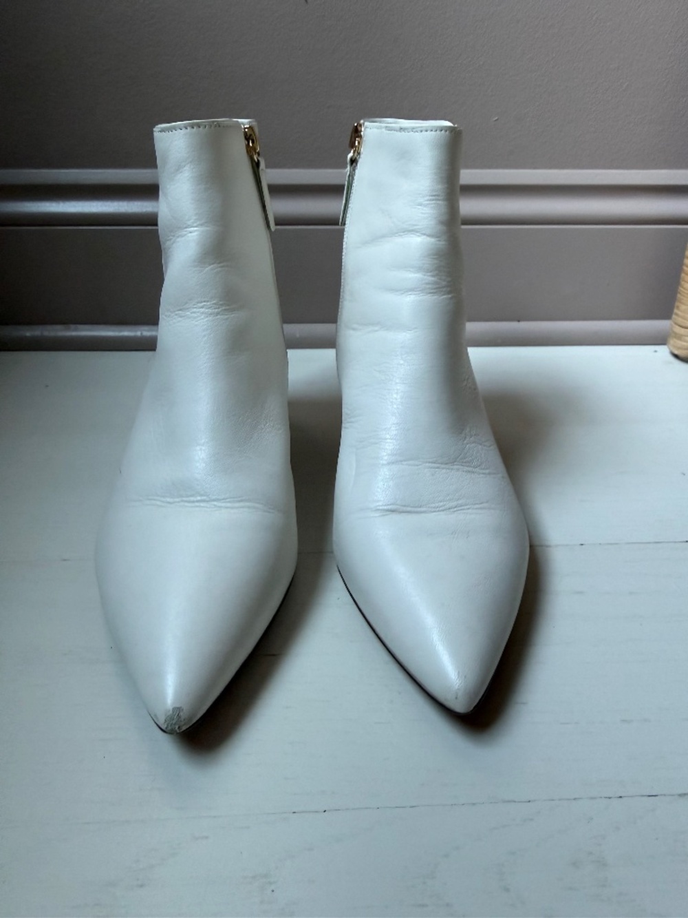 Leather Kitten Heel Boots